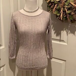 Light gray Ann Taylor open weave sweater